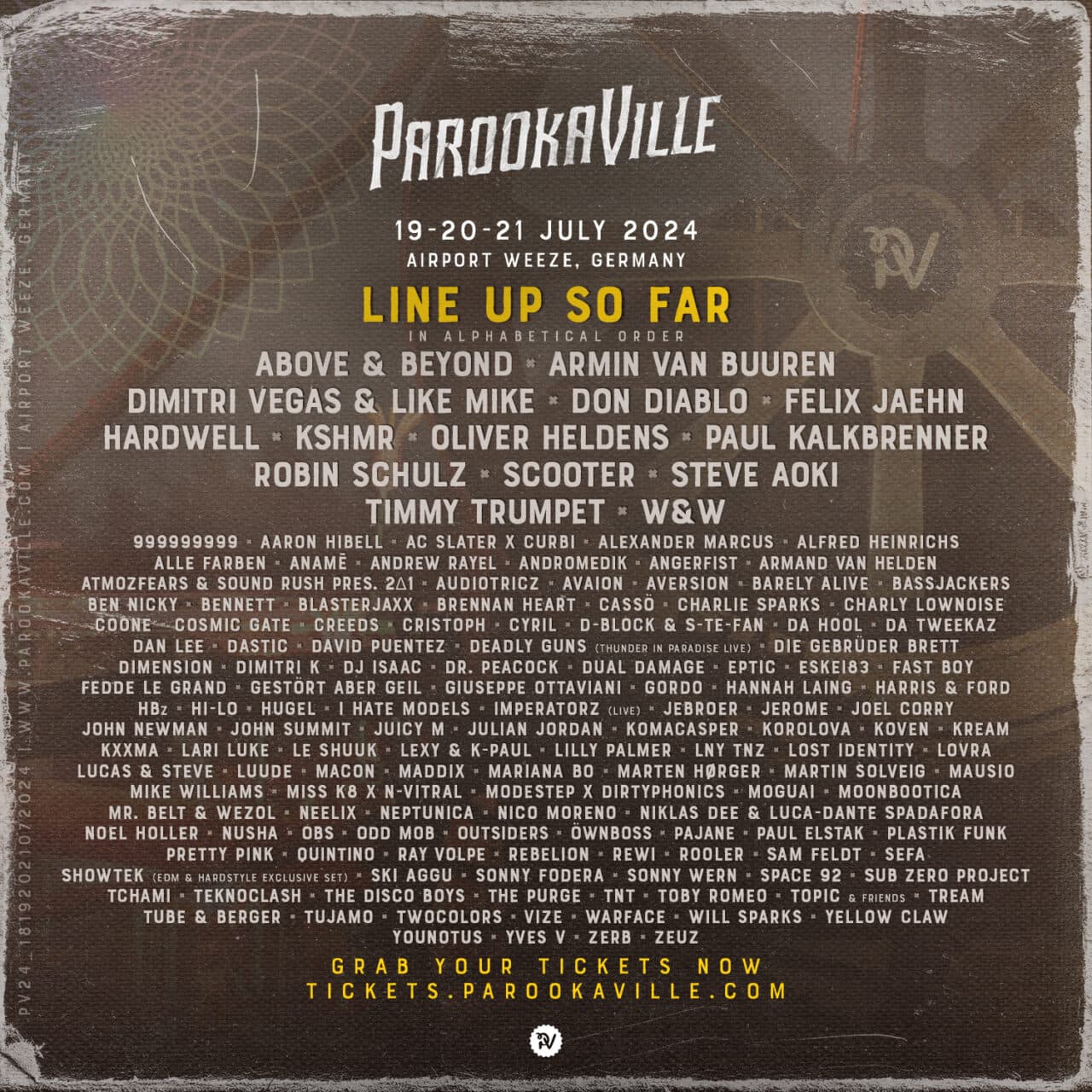 Parookaville Line-up so far im April 2024