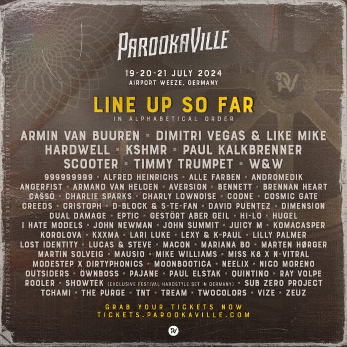 Parookaville Line-up dritte Phase