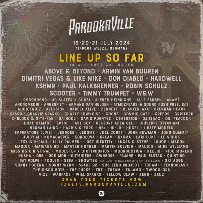 Line-up PAROOKAVILLE März 2024