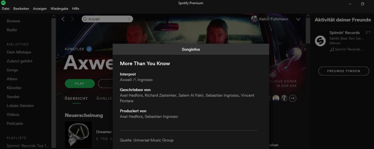 Spotify:Song-Produzenten werden jetzt veröffentlicht